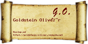 Goldstein Olivér névjegykártya